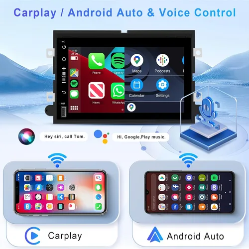Vista 2 de 2+64G Android 13 Radio de Coche Estéreo para Ford F150/F250/F350 2004-2014, Radio de Coche Estéreo con Pantalla Táctil de 7 Pulgadas 1080P
