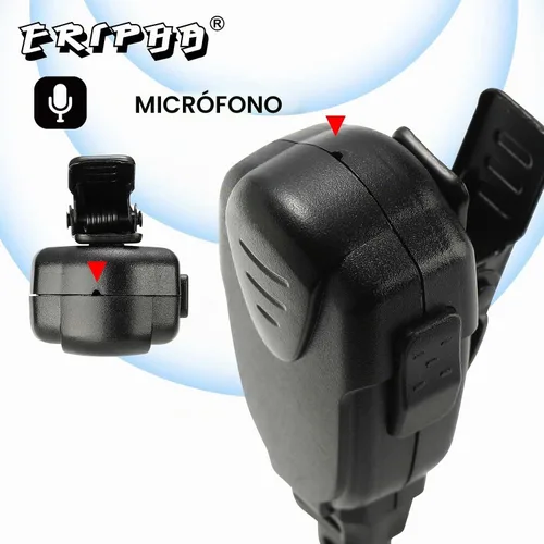 Vista 6 de Auricular de 2 pines con micrófono PTT para Motorola BPR40/CLS/DLR Series