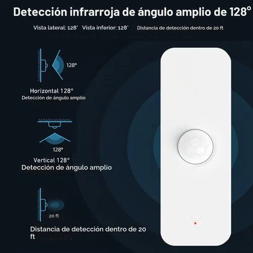 Vista 3 de Sensor de movimiento PIR inteligente: detector de movimiento WiFi con alertas de notificación de aplicaciones, sensor de contacto inalámbrico