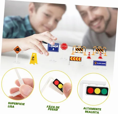 Vista 4 de TOYANDONA Conjunto interactivo de señales de tráfico: señales de tráfico atractivas para el juego cognitivo y el aprendizaje de los niños