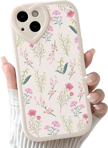 Vista 11 de Lovmooful Funda para iPhone 13 con diseño de oso lindo floral con lente de flor (Bear Flower)