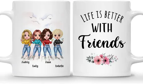 Vista 21 de Taza personalizada Gossby para amiga - Aparentemente somos problemas cuando estamos juntas - Regalo personalizado para amigas con nombres