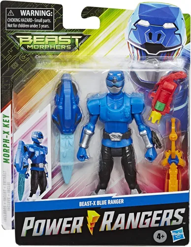 Vista 2 de Power Rangers Beast Morphers Beast-X Blue Ranger - Figura de acción de 6 pulgadas inspirada en el programa de televisión