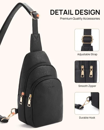 Vista 6 de Bolsos cruzados de Telena para mujer, bolso de piel para mujer, bolso cruzado de bandolera para mujer, bolso de viaje