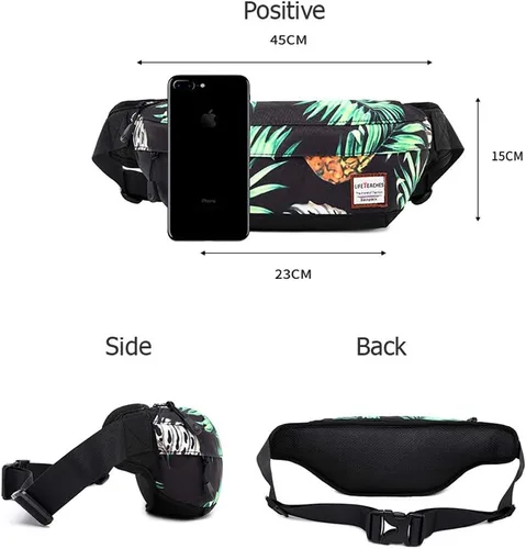 Vista 4 de AQIWO Riñonera para hombre y mujer, diseño de piña, para correr