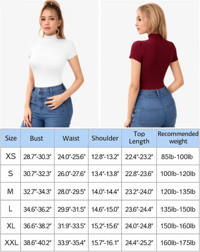 Vista 5 de MANGOPOP Camiseta ajustada de manga corta con cuello alto falso para mujer