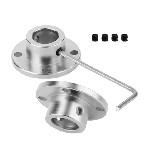 Vista 6 de Paquete de 2 acoplamientos de eje de brida de 0.118 pulgadas (0.118 in) Accesorios de rodamientos de eje de metal de alta dureza, accesorio