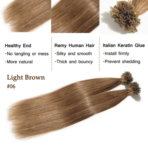 Vista 167 de SEGO Extensiones de cabello humano con micro cuentas, extensiones de cabello humano con micro bucle, lacio, natural, fusión fría, 1.76 oz/paquete