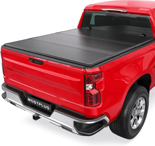 Vista 14 de MOSTPLUS - Funda rígida de triple pliegue para tonneau de camioneta en la parte superior, compatible con Chevy Colorado GMC Canyon 2015 2016 2017