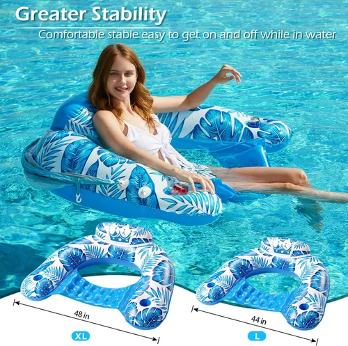 Vista 5 de Jasonwell Flotador de piscina con dosel Flotadores inflables de piscina para adultos, silla flotante de piscina, flotadores para piscina, silla
