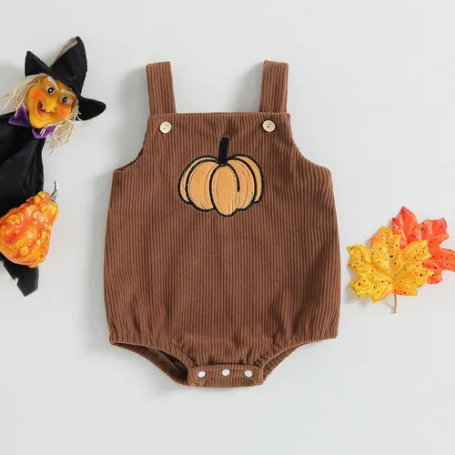 Vista 3 de Traje de Halloween para bebé recién nacido, overol sin mangas, con botones, ropa unisex de otoño