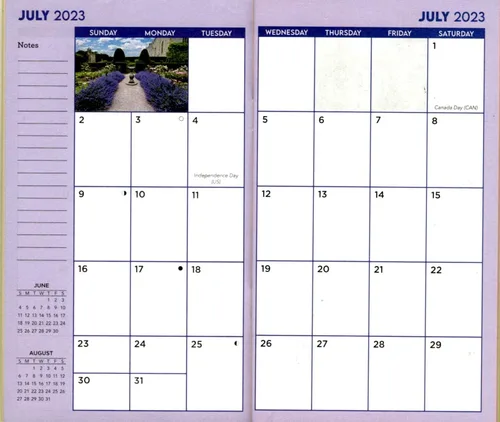 Vista 3 de Gardens 2023 - 2024 - Agenda de bolsillo de 2 años, calendario de inspiraciones, organizador, formato de página mensual