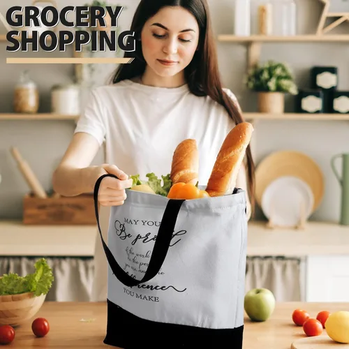 Vista 6 de Silkfly 32 piezas inspiradoras bolsa de lona con cremallera reutilizable motivacional bolsa de maquillaje conjunto para mujeres, amigas compañeras