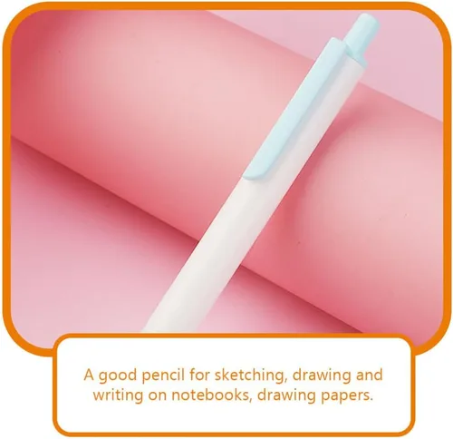 Vista 7 de MAGICLULU Lápices de bocetos para estudiantes, lápices de escritura, lápiz de grafito, lápiz automático, para estudiantes, papelería, abdominales