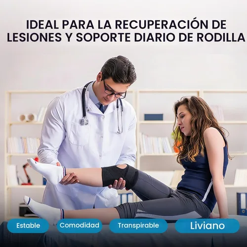 Vista 6 de Galvaran Rodillera con estabilizadores laterales para dolor de rodilla por desgarro meniscal, ACL, MCL, artritis, recuperación de lesiones, soporte