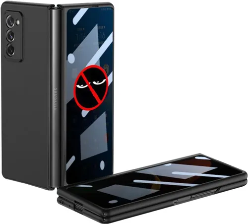 Vista 7 de Paquete de 2 protectores de pantalla de vidrio templado de privacidad diseñados para Samsung Galaxy Z Fold 2, protector de pantalla resistente a