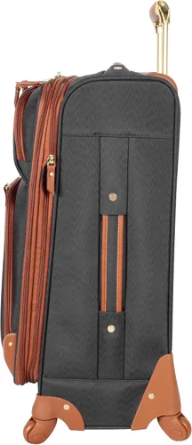 Vista 3 de Steve Madden Designer Luggage Collection - Bolsa expandible de 28 pulgadas para hombres y mujeres, maleta duradera y ligera a cuadros con ruedas