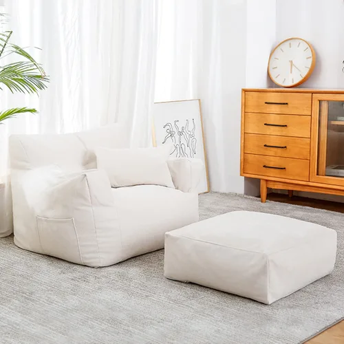 Vista 12 de Sofa Lazy Sack - Puf gigante para adultos (sin relleno), tumbona perezosa, tatami, ultra suave, funda para silla, muebles de sala de estar, asiento