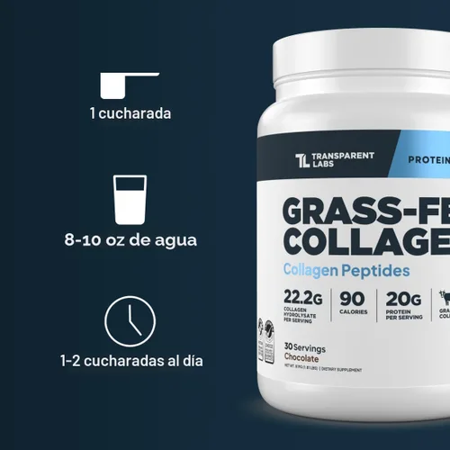 Vista 6 de Transparent Labs Polvo de péptidos de colágeno - Fresa, 30 porciones