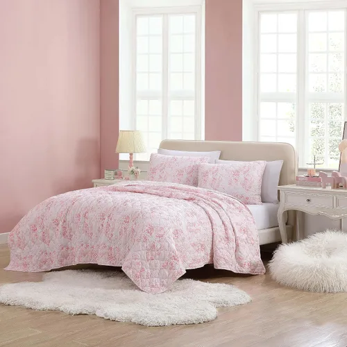 Vista 7 de Betsey Johnson - Juego de edredón individual con funda, juego de ropa de cama reversible