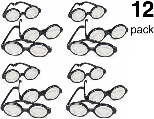 Vista 3 de Anteojos de nerd de plástico, chistosos, armazón negro, Negro