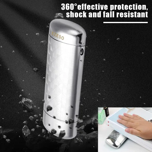 Vista 6 de EZESO - Estuche para gafas para gafas, carcasa de aluminio con celosía para montura pequeña
