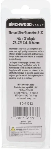 Vista 4 de Birchwood Casey Durable Versatile Gun Maintenance Scrubbing Cleaning Cotton Bore Mop for 270/6.8 Mm