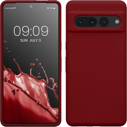 Vista 81 de kwmobile Funda compatible con Google Pixel 7 Pro - Funda de silicona TPU con acabado suave - Piedra antigua