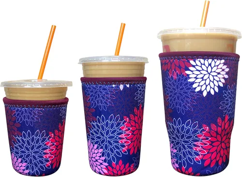 Vista 86 de Funda Koverz para café helado, funda aislante de neopreno para taza, se ajusta a una taza de café de 32 Oz., lavable y reutilizable, accesorios