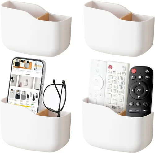 Vista 16 de SUNFICON Soporte remoto de montaje en pared, ventilador de TV, soporte de control remoto, organizador de pared, soporte de teléfono para oficina