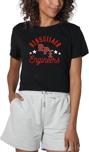 Vista 261 de Colección oficial de camisetas con diseño de mascota desgastada para mujer, color negro Grizzlies del estado de Adams