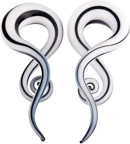 Vista 3 de YOFANST - Dilatadores de cristal en espiral para oreja, calibres 4g-916 pulgadas, brillan en la oscuridad, color azul, púrpura y rojo