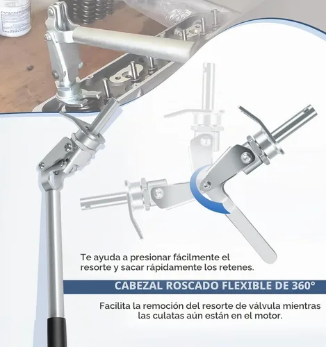 Vista 4 de 66784 Herramienta de compresor de resorte de válvula para pernos basculantes de 3/8 pulgadas y 7/16 pulgadas, herramienta de extracción de resorte