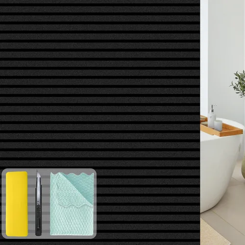 Vista 11 de Niviy Película de Privacidad para Ventanas con Patrón de Diamante 3D, Vinilo No Adhesivo con Adherencia Estática, Película Decorativa para Ventanas