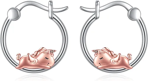 Vista 88 de VONALA Bonitos aretes de aro de plata de ley 925, regalos de cumpleaños para mujer