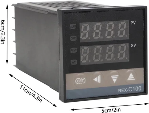 Vista 2 de Estink REX-C100 Controlador digital de temperatura con relé de estado sólido de 40 A, termopar K, AC100-240V