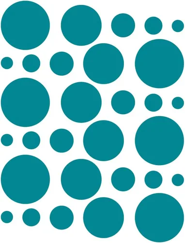 Vista 14 de Calcomanías de pared de lunares, calcomanías de vinilo de varios tamaños, adhesivo extraíble, círculos redondos (azul bebé, 30)