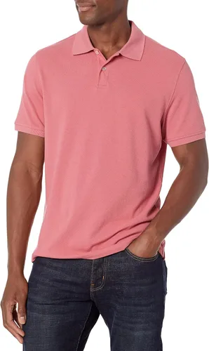 Vista 21 de Amazon Essentials Camiseta polo para hombre de manga corta y ajuste ajustado de algodón piqué Naranja Albaricoque