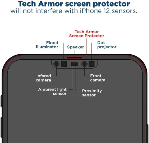 Vista 5 de Tech Armor Protector de pantalla para iPhone de 6.1 pulgadas, película transparente HD, máxima protección de pantalla, claridad cristalina, fácil