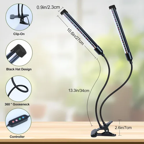 Vista 7 de ¡Gamechanger! FECiDA - Luces de cultivo con clip brillante de 18 W