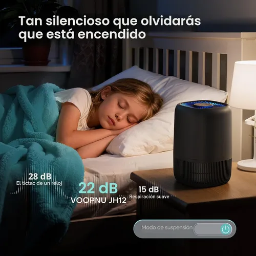 Vista 5 de Purificadores de aire para oficina con filtro HEPA silencioso H13 de hasta 1076 pies cuadrados para familias de mascotas, polen, humo, limpiador