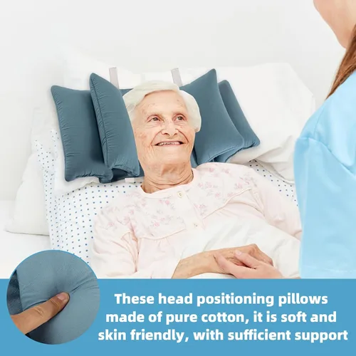 Vista 6 de Almohada estabilizadora de cuña para el cuello para dormir para mantener la cabeza recta, almohadas de posición de cabeza de cuña para ancianos