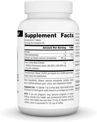Vista 2 de Source Naturals, Extracto de café verde, 500 mg Tableta - 120 Tabletas