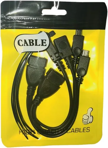 Vista 5 de 2-in-1 Micro USB to USB Adapter (OTG Cable + Power Cable) for Fire Stick, PlayStation Classic and More - 2 Pack