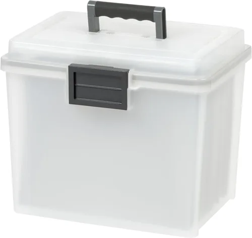 Vista 15 de IRIS - Caja de archivos hermética portátil tamaño carta, paquete de 4, transparente