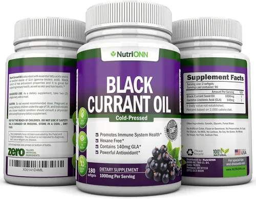 Vista 6 de Aceite de grosella negra, 1000 mg, 180 cápsulas blandas, aceite de semilla de grosella negra puro prensado en frío, sin hexano, 140 mg de GLA por