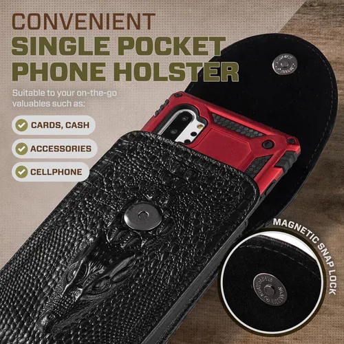 Vista 3 de Funda de cuero genuino para iPhone 17 Pro Max 16 Pro Max 15 Pro Max 14 Pro Max 13 Pro Max Samsung Galaxy A15 S25 Ultra Note9 Funda con clip