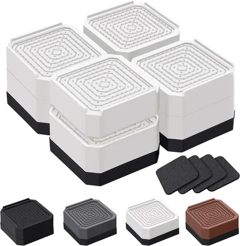 Vista 9 de ANNKUT Elevadores de cama y elevadores de muebles, bloques de elevación ajustables resistentes para sofás, escritorios y sillas, elevan 1.5