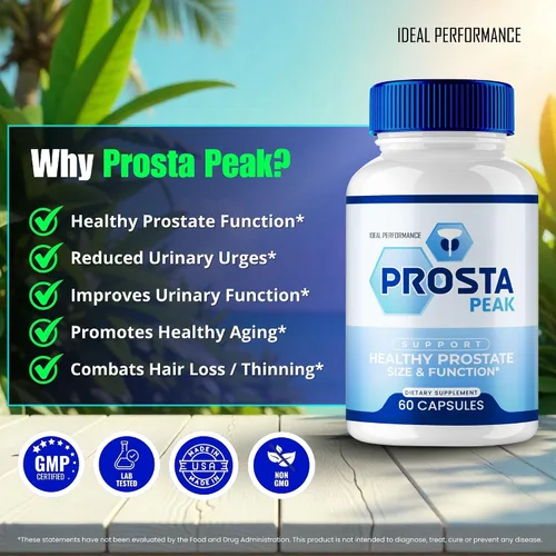 Vista 5 de IDEAL PERFORMANCE Prosta Peak - Cápsulas de próstata – Píldoras oficiales de suplemento Prosta Peak – Máxima fuerza, fórmula totalmente natural