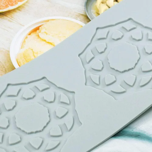 Vista 3 de Molde de silicona 3D de patrón múltiple geométrico para fondant, almohadilla de encaje para pasteles, molde de silicona para pasteles, fondant